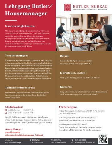 Butler Ausbildung Basismodul