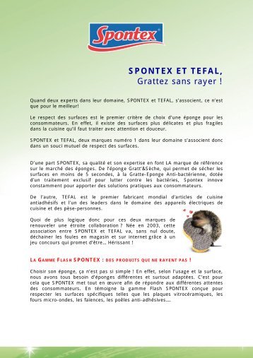 SPONTEX ET TEFAL, Grattez sans rayer ! - Transversal