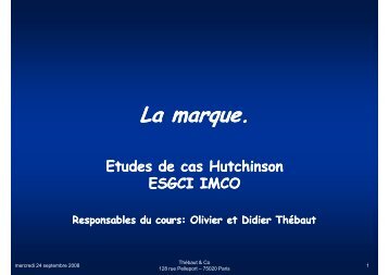 La marque. Etudes de cas Hutchinson ESGCI IMCO ... - Free