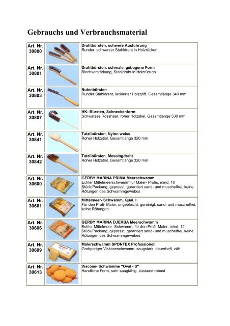 Gebrauchs und Verbrauchsmaterial - Pin-Roll GmbH