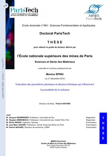 Evaluation des paramètres physiques et physico-chimiques qui ...