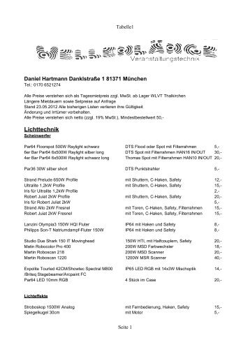 PREISLISTE IM pdf FORMAT - WLVT