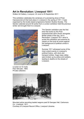 'Art in Revolution: Liverpool 1911' catalogue - National Museums ...
