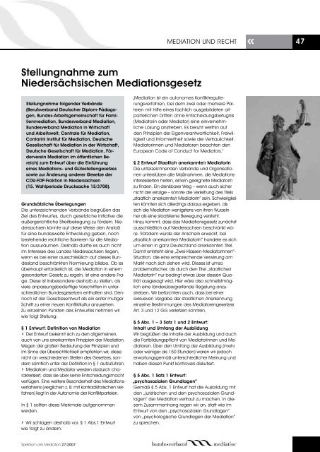 Spektrum der Mediation 27 - Bundesverband Mediation eV