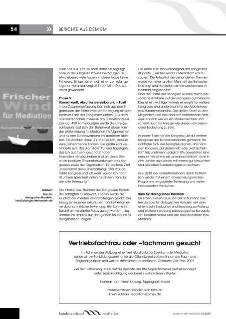 Spektrum der Mediation 27 - Bundesverband Mediation eV