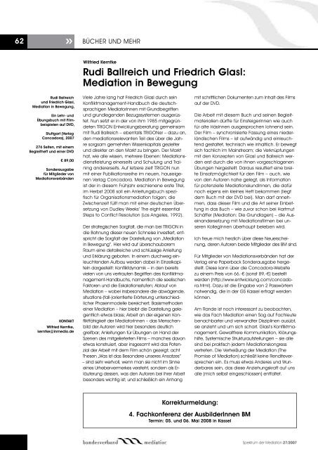 Spektrum der Mediation 27 - Bundesverband Mediation eV