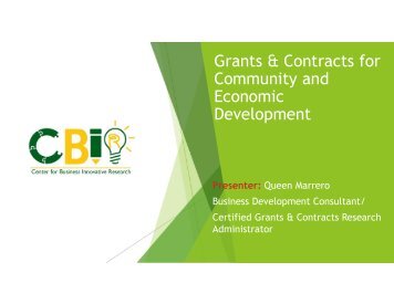 Grants & Contracts Presentation - Queen Marrero
