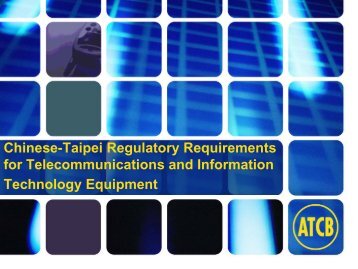 Chinese-Taipei Regulatory Requirements for Telecommunications ...