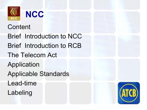 Chinese-Taipei Regulatory Requirements for Telecommunications ...