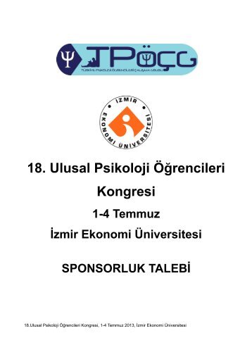 18. Ulusal Psikoloji Öğrencileri Kongresi 1-4 Temmuz İzmir Ekonomi ...
