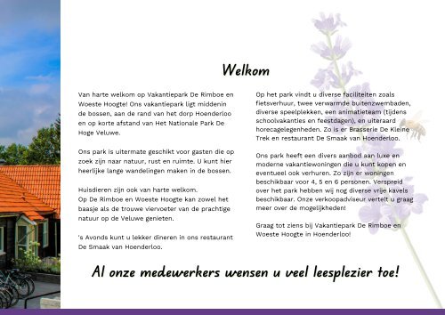 Brochure vakantiehuizen De Rimboe & Woeste Hoogte