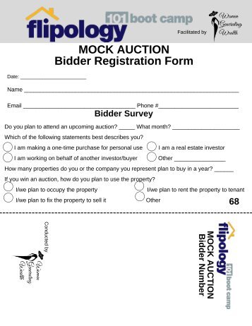 Bus Tour  Mock Auction Card