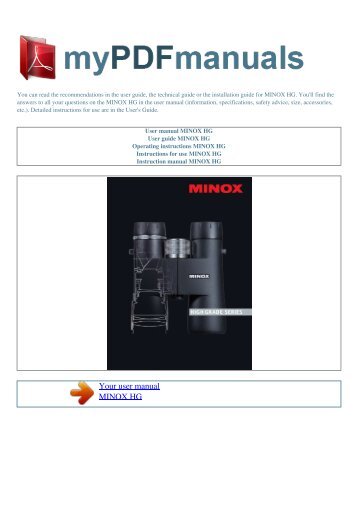 User manual MINOX HG - 1