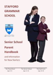 Parent Handbook Stafford Grammar School