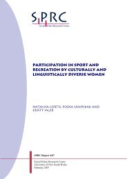 Participation in sport and recreation by culturally and - Social Policy ...