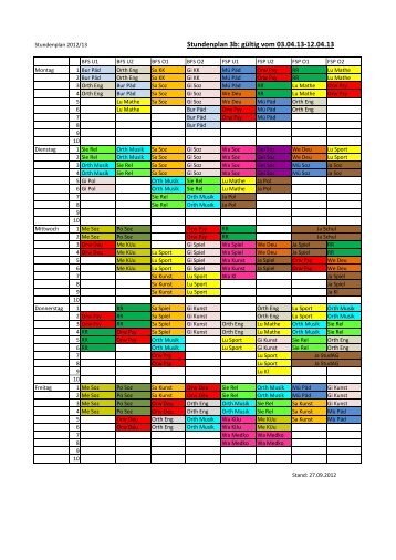 Stundenplan 3b: gültig vom 03.04.13-12.04.13