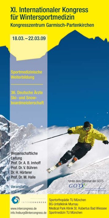 XI. Internationaler Kongress für Wintersportmedizin - Abteilung und ...
