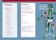 orthopädie & unfallchirurgie programm