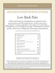 Low Back Pain - JOSPT