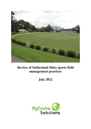 Review of Sutherland Shire sports field management practices July ...