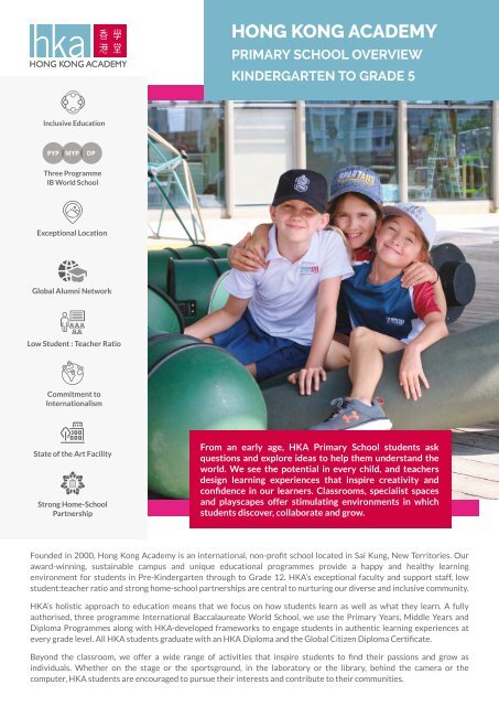 HKA Primary School Overview 2021