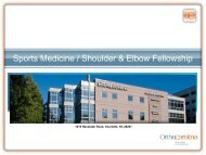 Sports Medicine / Shoulder & Elbow Fellowship - OrthoCarolina