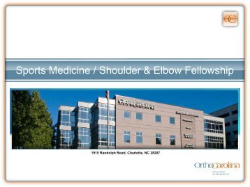 Sports Medicine / Shoulder & Elbow Fellowship - OrthoCarolina