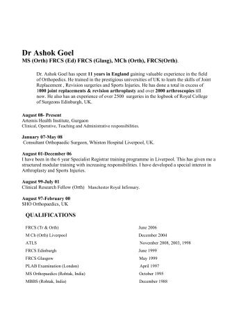 Dr Ashok Goel - Med Journeys
