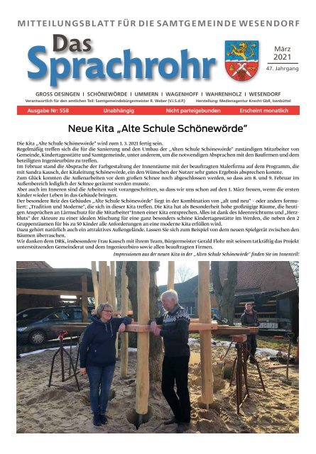 Sprachrohr März Ausgabe 2021