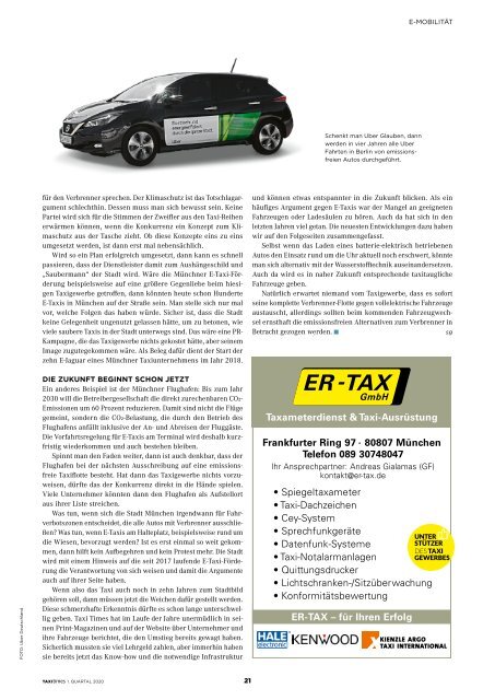 Taxi Times München - 1. Quartal 2021