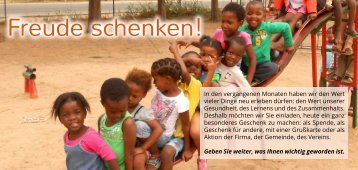 Freude schenken! - Spendenmöglichkeiten für die Koinonia in Südafrika