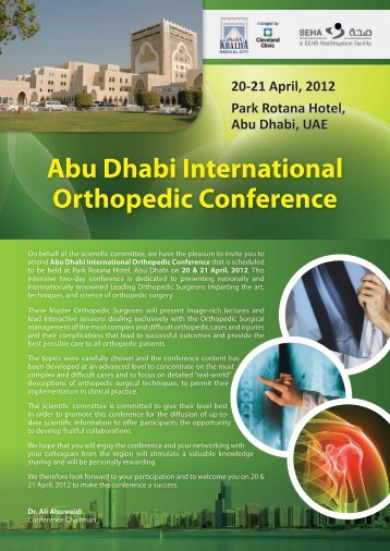 Abu Dhabi International Orthopedic Conference - Sheikh Khalifa ...