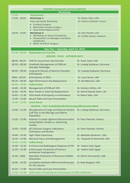 Abu Dhabi International Orthopedic Conference - Sheikh Khalifa ...