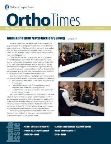 OrthoTimes - Children's Hospital Boston