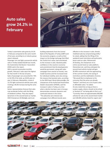 Automotive Exports March 2021