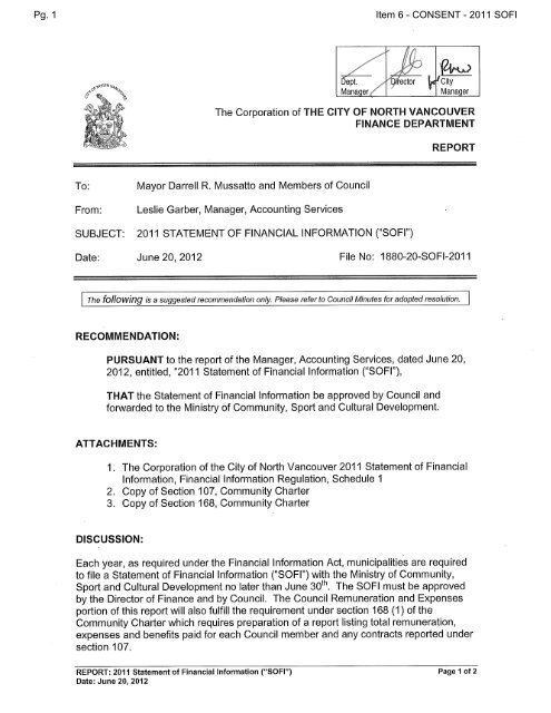 Report - City of North Vancouver