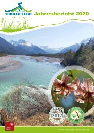 Naturpark Tiroler Lech - Jahresbericht 2020