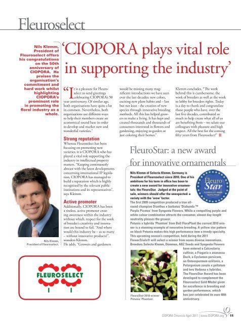 2011 CIOPORA Chronicle - the 50th Anniversary Edition