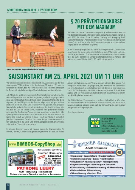 HORNER Magazin | März-April 2021