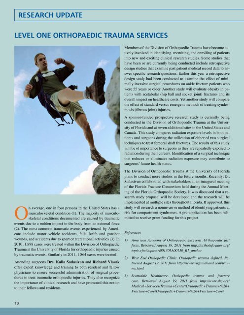 Fall 2011 inSIGHTS publication - UF Orthopaedics and ...