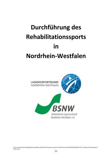 neuen Durchführungsbestimmungen - BSNW