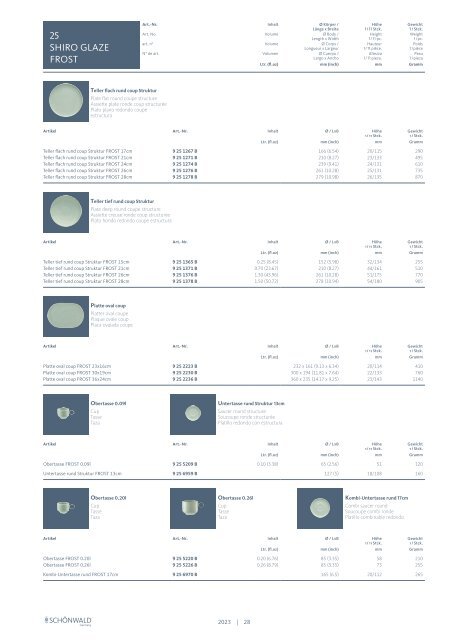 Schönwald Katalog 2023