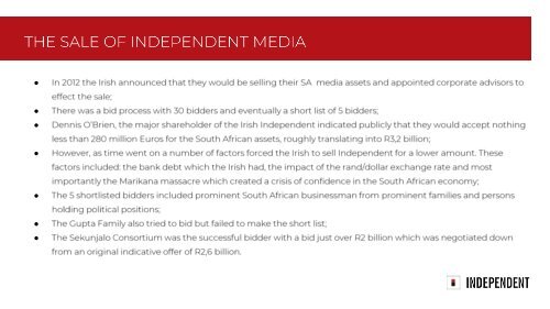 Independent Media Presentation to Parliament Standing Committee on Finance
