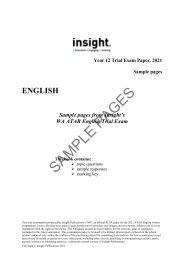 2021 WACE ATAR English Trial Exam - SAMPLE PAGES