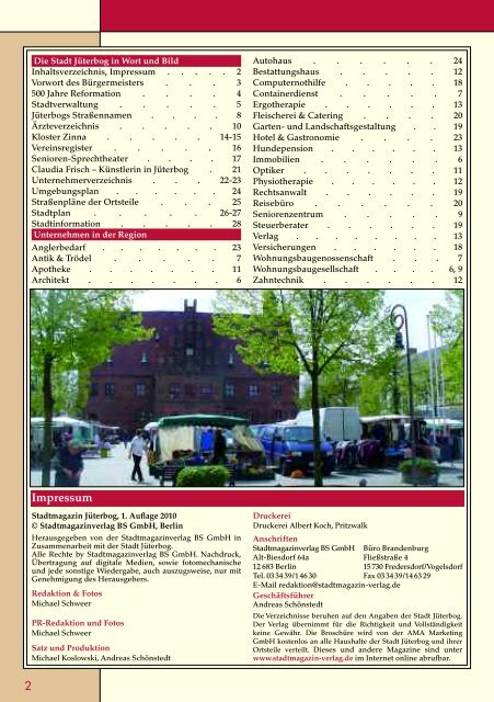 Stadtmagazin Jüterbog 2010 - Stadtmagazin BS GmbH