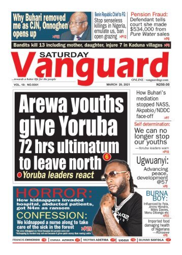 20032021 - Arewa youths give Yoruba 72hrs ultimatum to leave north
