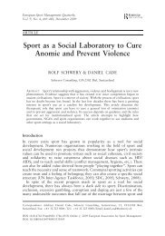 Sport as a Social Laboratory to Cure Anomie - SCHWERY ...