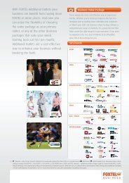 With FOXTEL Additional Outlets your business can benefit from ...