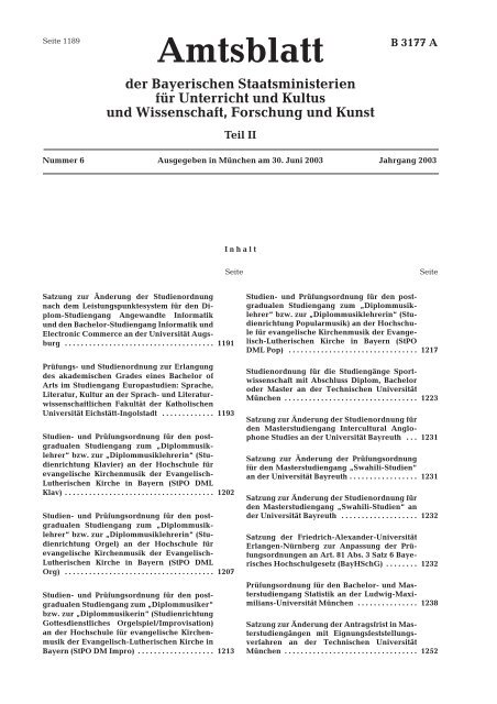 Amtsblatt der Bayerischen Staatsministerien für Unterricht und ...