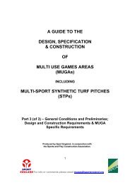 Design, specification and constrcution of multi-use ... - Sport England